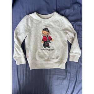 Toddler Girls Iconic Ralph Lauren Polo bear puff sleeve sweatshirt, 2T, $100 B42